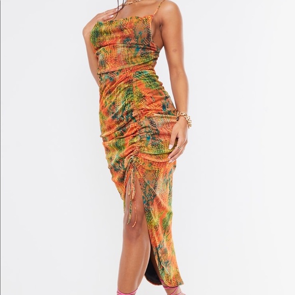 Multi Snake Print Mesh Strappy dress - Picture 4 of 6